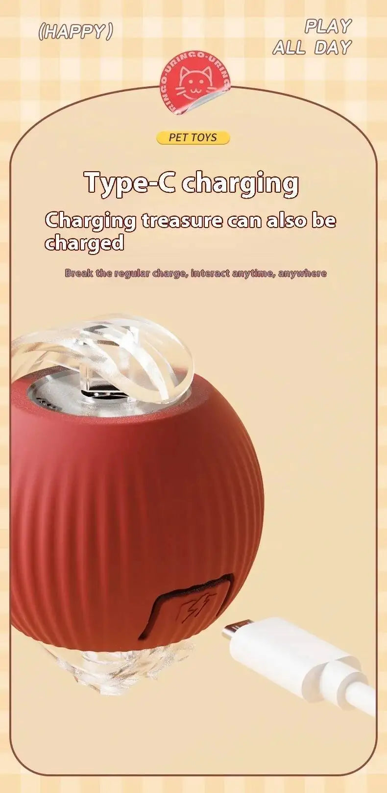 Smart Dog Toy Ball Electronic Interactive Pet Toy Moving Ball USB Automatic Moving Jumping Bouncing