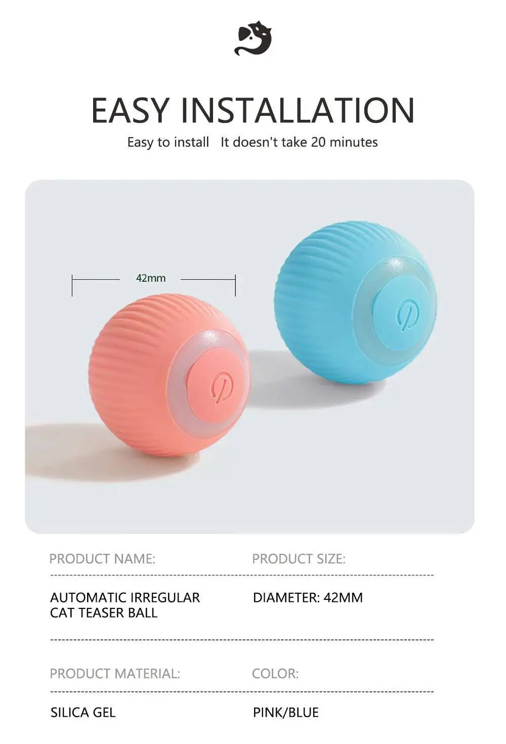 Smart Dog Toy Ball Electronic Interactive Pet Toy Moving Ball USB Automatic Moving Jumping Bouncing